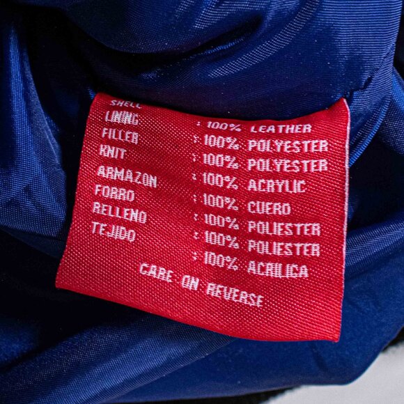 New York Giants NFL Suede Leather Bomber Jacket Varsity XL Y2K Football - Picture 9 of 13